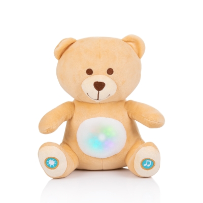 Музикална плюшена играчка с функция нощна лампа Chipolino - Меченце