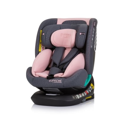 Столче за кола Chipolino - Supreme, i-Size, IsoFix, 40-150 cm, Фламинго