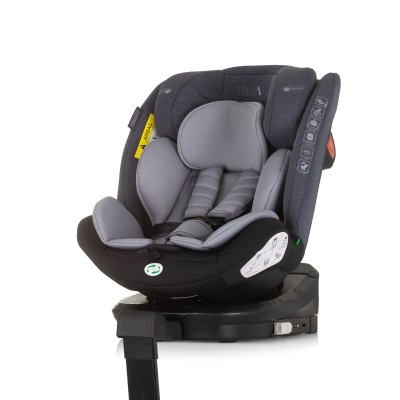 Столче за кола Chipolino - Торино, 360°, IsoFix, i-Size, 40-150 cm, Сиво