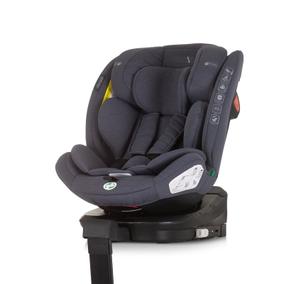 Столче за кола Chipolino - Торино, 360°, IsoFix, i-Size, 40-150 cm, Гранит