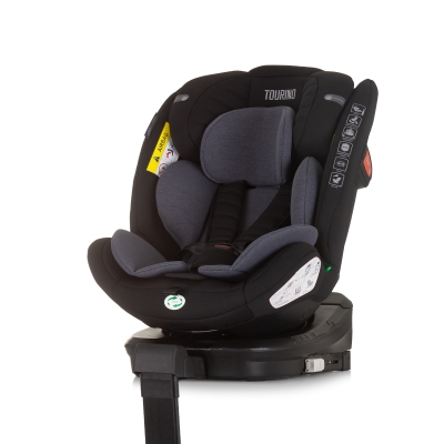 Столче за кола Chipolino - Торино, 360°, IsoFix, i-Size, 40-150 cm, Обсидиан