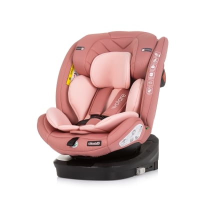 Столче за кола Chipolino - Воларе, i-Size, IsoFix, 360°, Фламинго