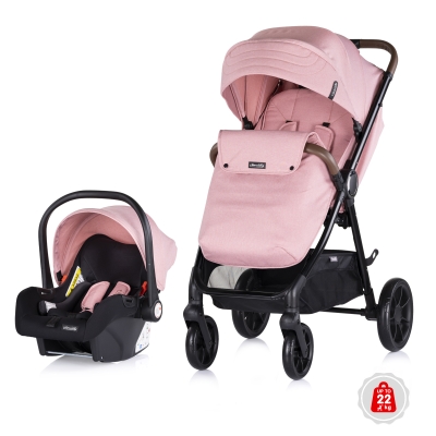Детска количка 2 в 1 + столче за кола Chipolino - Ултера, Розова
