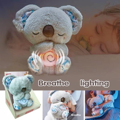 Дишаща плюшена играчка Chipolino - Коала, с музика и светина, Бежова