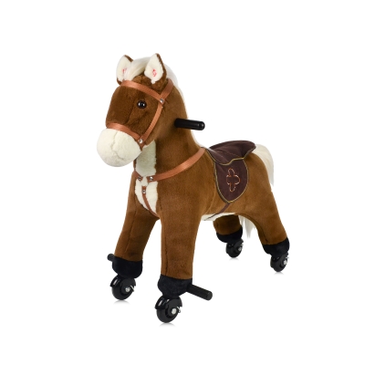 Детско плюшено конче Chipolino - С колела и звук, Кафяво