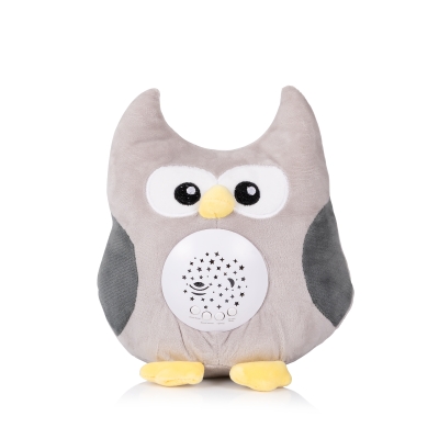Музикална плюшена играчка с проектор Chipolino - Малко бухалче
