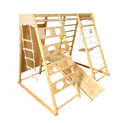 Дървена стълба за катерене Chipolino - С люлка