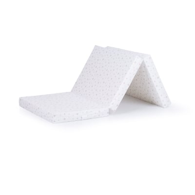 Сгъваем матрак Chipolino - 60 x 120 x 6 cm, бял със звезди пудра