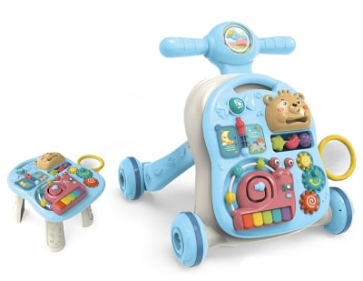 Музикална играчка на колела 3 в 1 Chipolino - Мече, синя