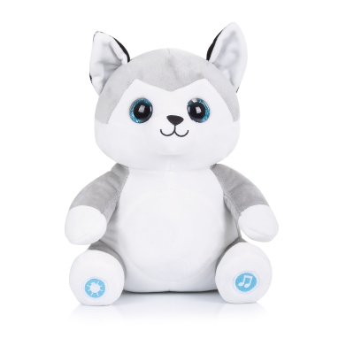 Музикална плюшена играчка с функция нощна лампа Chipolino - Хъски