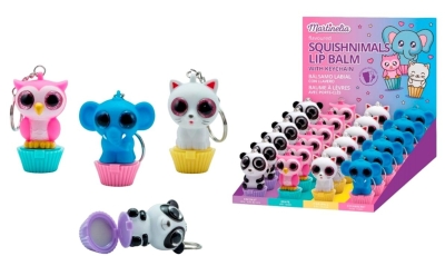 Детски балсам за устни Martinelia - Squishnimals, Ключодържател, асортимент