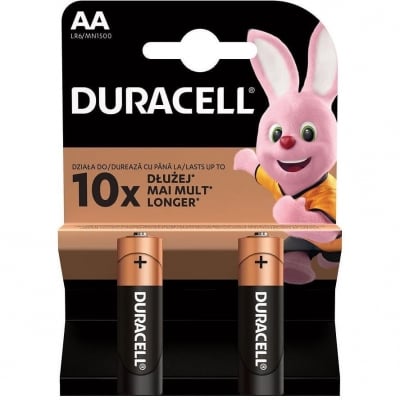 Алкални батерии AA Duracell Basic, 2 броя