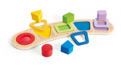 Дървена играчка за сортиране Hape - Цветове и форми, 11 части