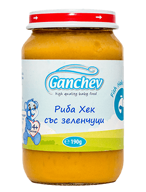 Пюре Ganchev - Риба Хек със зеленчуци, 190 g