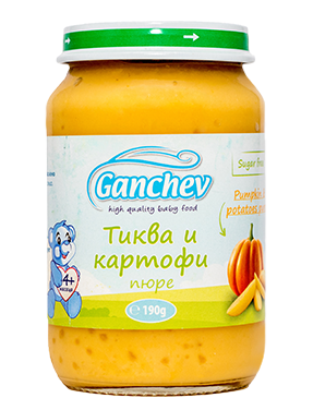 Зеленчуково пюре Ganchev - Тиква и картофи, 190 g