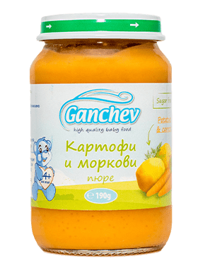 Зеленчуково пюре Ganchev - Картофи и моркови, 190 g