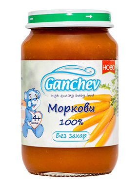 Зеленчуково пюре Ganchev - Морков 100%, 190 g