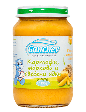 Зеленчуково пюре Ganchev - Картофи, моркови и овесени ядки, 190 g