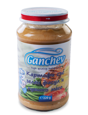 Ястие Ganchev - Картофи със зелен фасул и пуешко, 220 g