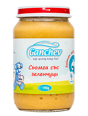 Пюре Ganchev - Сьомга със зеленчуци, 190 g