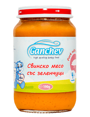 Пюре Ganchev - Свинско със зеленчуци, 190 g