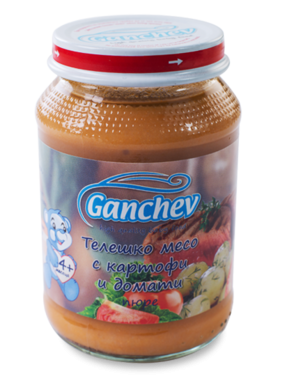 Пюре Ganchev - Телешко с картофи и домати, 190 g