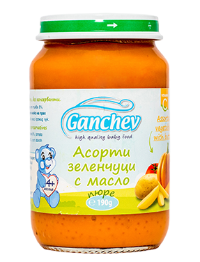  Зеленчуково пюре Ganchev - Асорти от зеленчуци с масло, 190 g