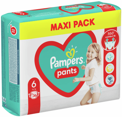 Бебешки пелени гащи Pampers - Active baby 6, 36 броя