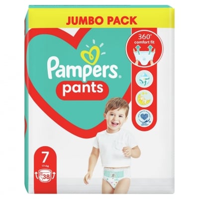 Бебешки пелени гащи Pampers - Active baby 7, 38 броя