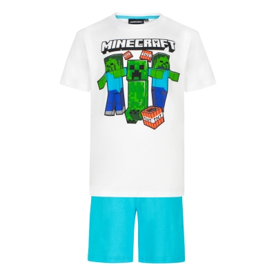 Детска пижама с къс ръкав Minecraft - Creeper & Zombies