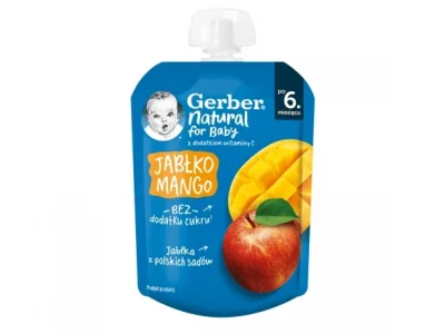 Пюре Nestle GERBER - Пауч ябълка и манго, 80 g