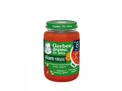 Пюре Nestle GERBER Organic Plant-tastic - Италианска зеленчукова яхния с домати, 190 g