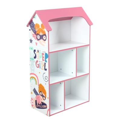 Детска етажерка къщичка Ginger Home - Super girl, Розова