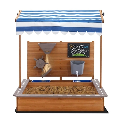 Детски дървен пясъчник Ginger Home  - С Регулируем покрив и аксесоари