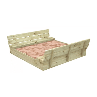 Дървен детски пясъчник с пейки и сгъваем капак - Ginger Home