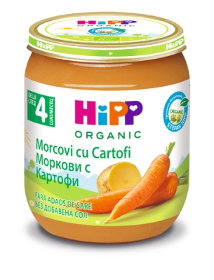 Био зеленчуково пюре Hipp - Моркови с картофи, 125 g