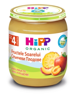 Био плодово пюре Hipp - Слънчеви плодове, 125 g
