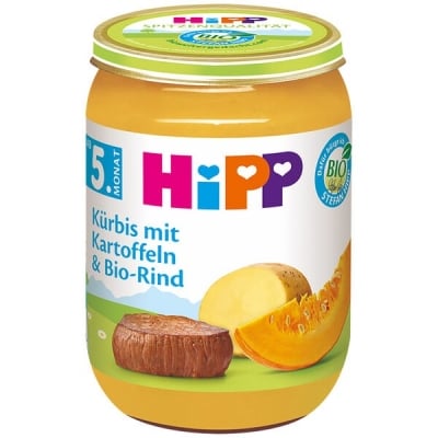 Био пюре Hipp - Тиква с картофи и телешко, 190 g