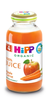 Био плодов сок Hipp - Ябълки и моркови, 200 ml