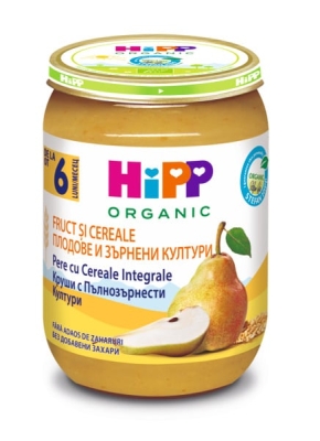 Био пълнозърнеста каша Hipp - Круши с пълнозърнести култури, 190 g