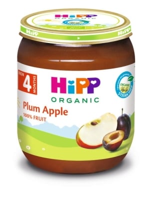 Био плодово пюре Hipp - Сливи и ябълки, 125 g
