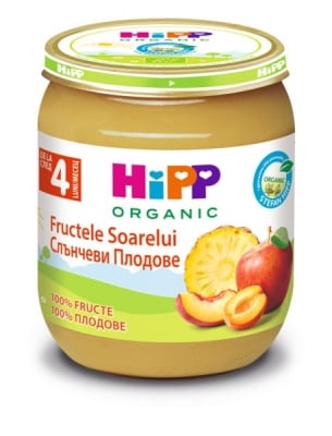 Био плодово пюре Hipp - Слънчеви плодове, 125 g