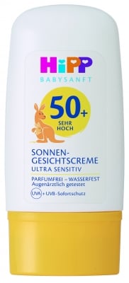 Слънцезащитен крем за лице Hipp Babysanft, SPF 50, 30 ml