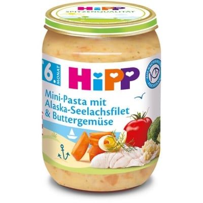 Био пюре Hipp - Рибно меню паста с филе от треска от Аляска и зеленчуци, 190 g