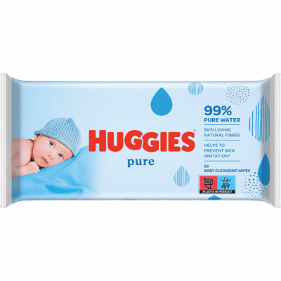 Мокри кърпи Huggies - Pure, 56 броя