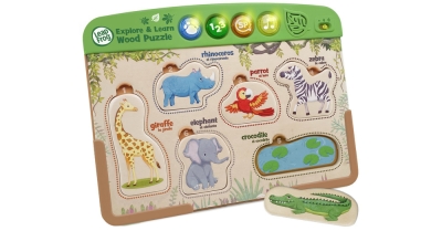 Интерактивен дървен пъзел Vtech - Leap Frog, Животни