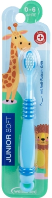 Четка за зъби Wellsamed Junior - Soft, 0-6 години