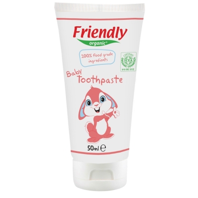 Бебешка паста за зъби Friendly Organic - Mалина, 50 ml