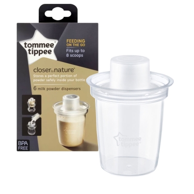 Диспенсъри за адаптирано сухо мляко Tommee Tippee - Closer to Nature, 6 броя