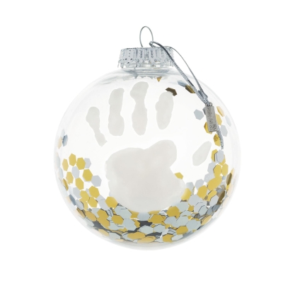 Коледна топка за бебешки отпечатък Baby Art - Прозрачна